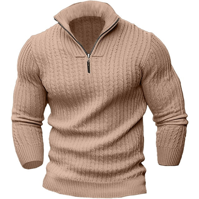 Pull Camionneur avec Col Zippé pour Homme | Idéal pour Hiver