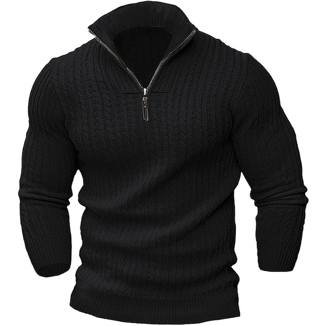 Pull Camionneur avec Col Zippé pour Homme | Idéal pour Hiver