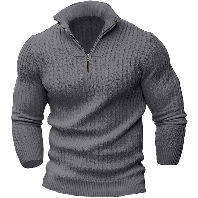 Pull Camionneur avec Col Zippé pour Homme | Idéal pour Hiver