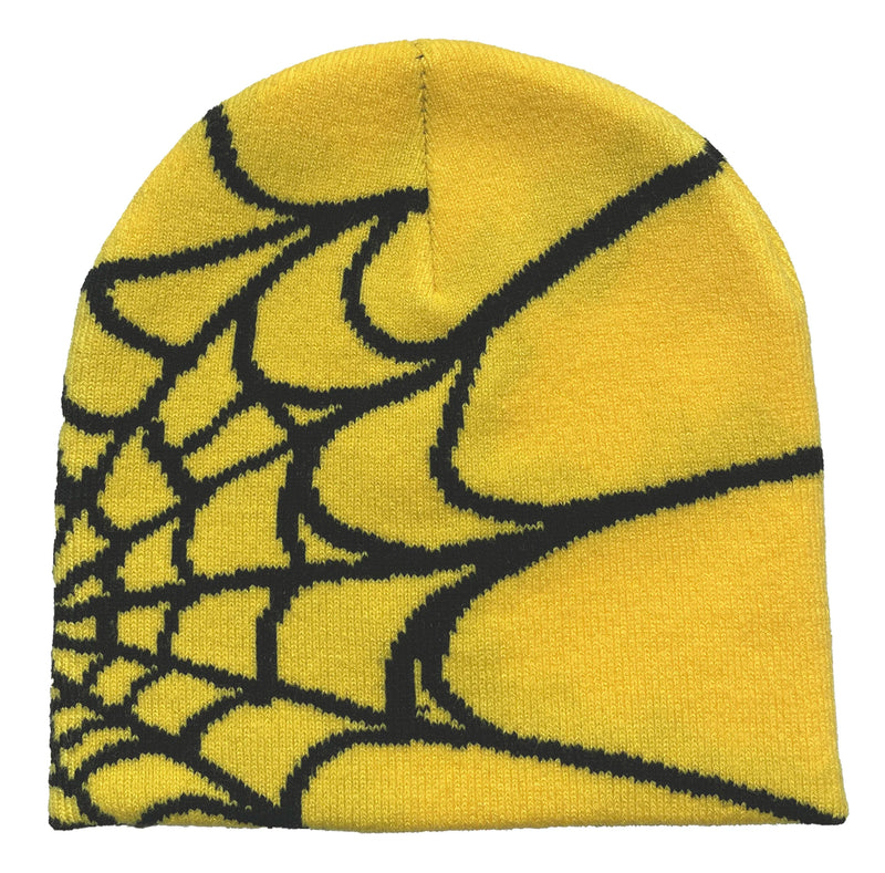 Unisex gebreide muts met spinnenwebprint, warme outdoor pullover muts met persoonlijkheid 1