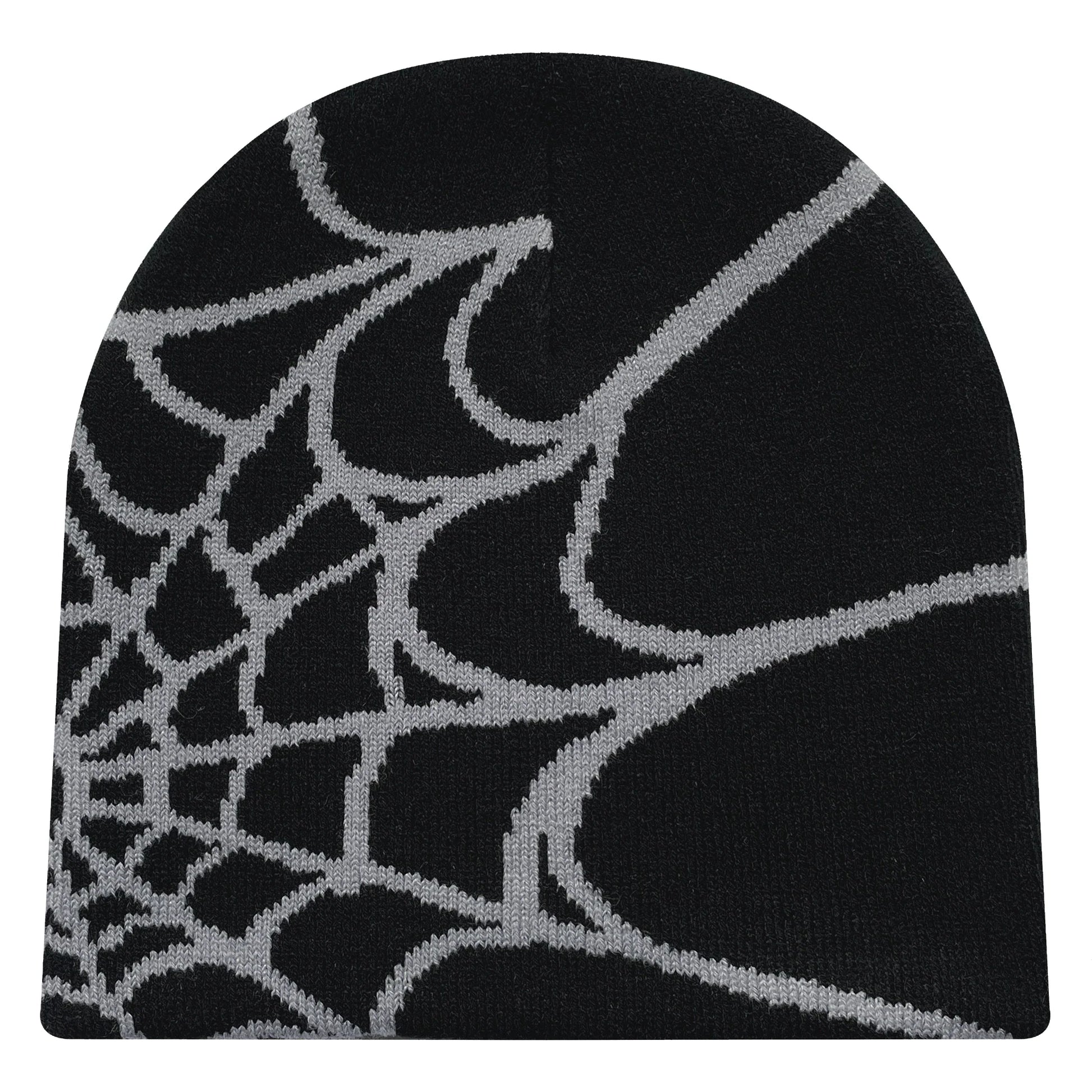 Unisex gebreide muts met spinnenwebprint, warme outdoor pullover muts met persoonlijkheid 10