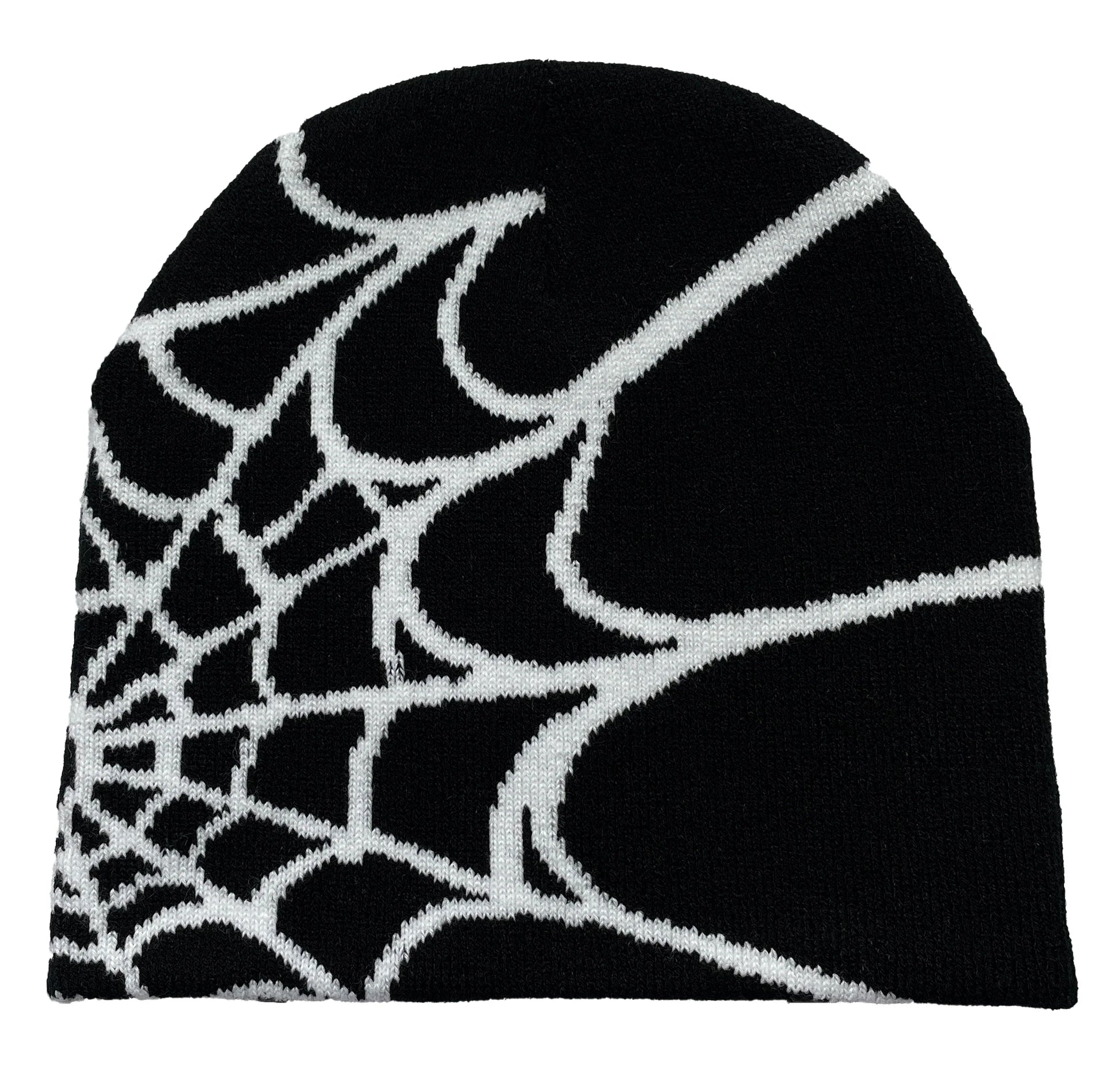 Unisex gebreide muts met spinnenwebprint, warme outdoor pullover muts met persoonlijkheid 13
