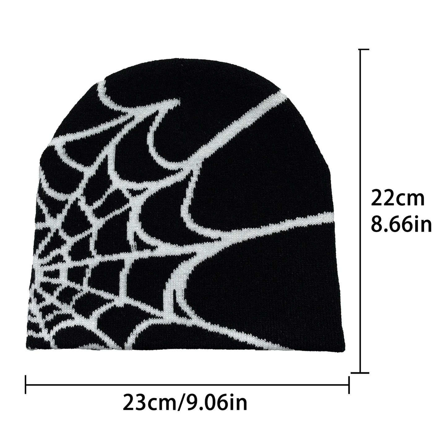 Unisex gebreide muts met spinnenwebprint, warme outdoor pullover muts met persoonlijkheid 5