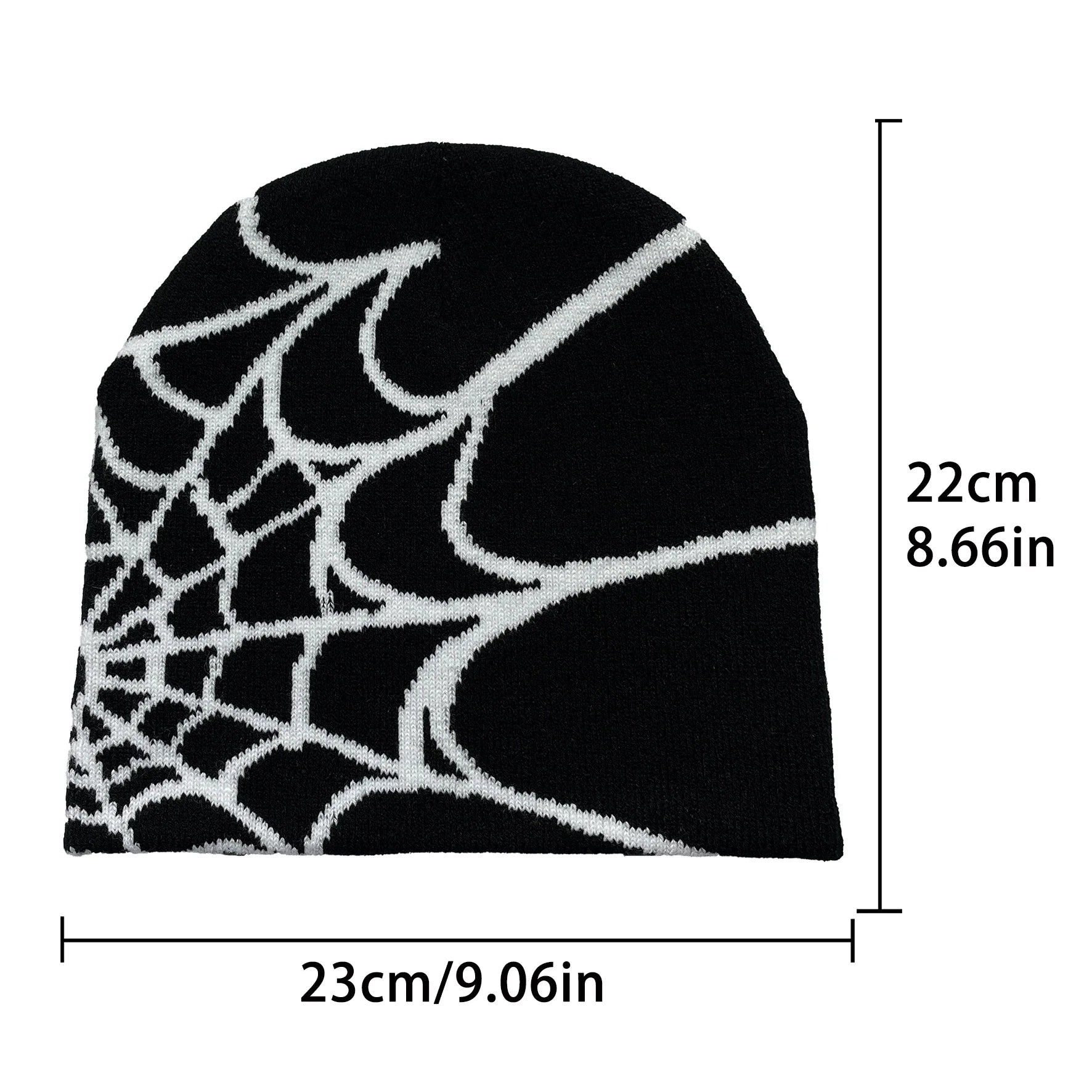 Unisex gebreide muts met spinnenwebprint, warme outdoor pullover muts met persoonlijkheid 5