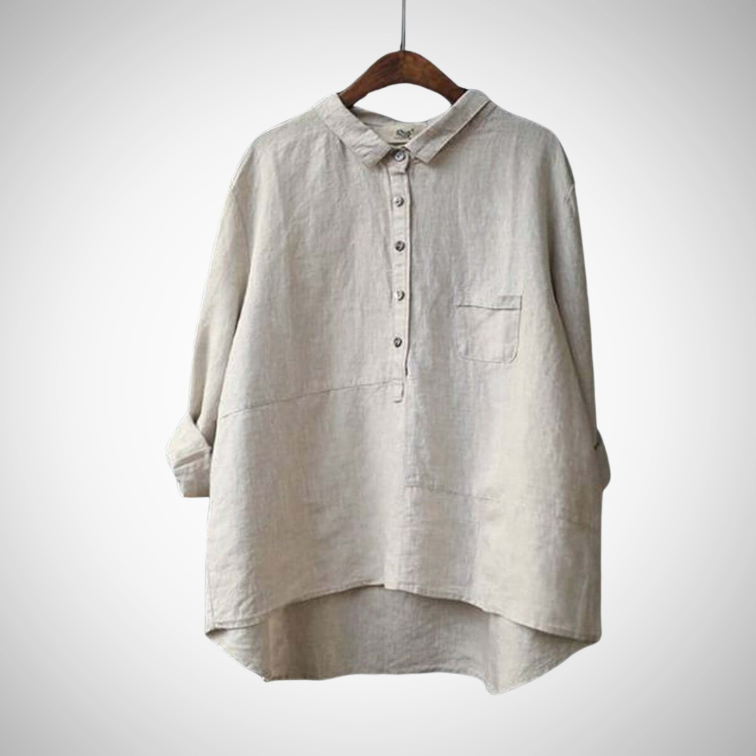 Casual Cotton Shirt for Women Breathable Cotton-Linen Blend
