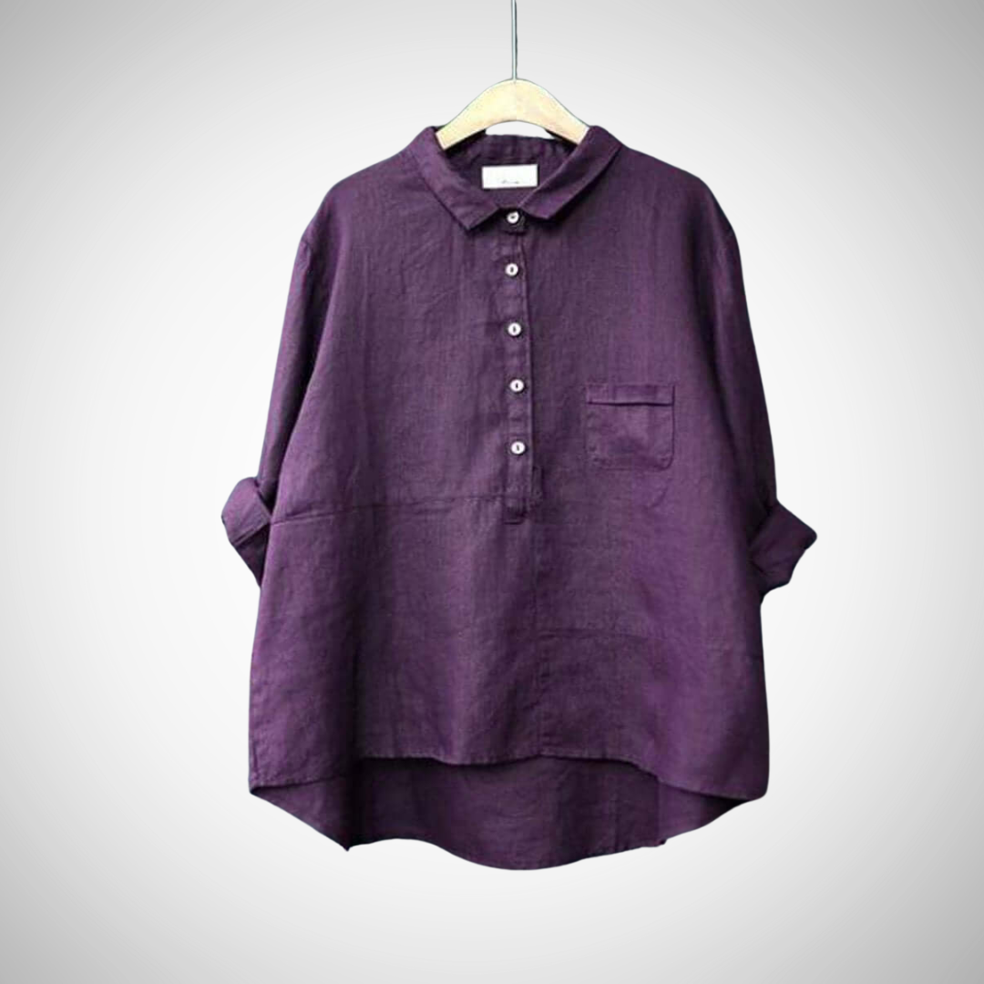 Casual Cotton Shirt for Women Breathable Cotton-Linen Blend