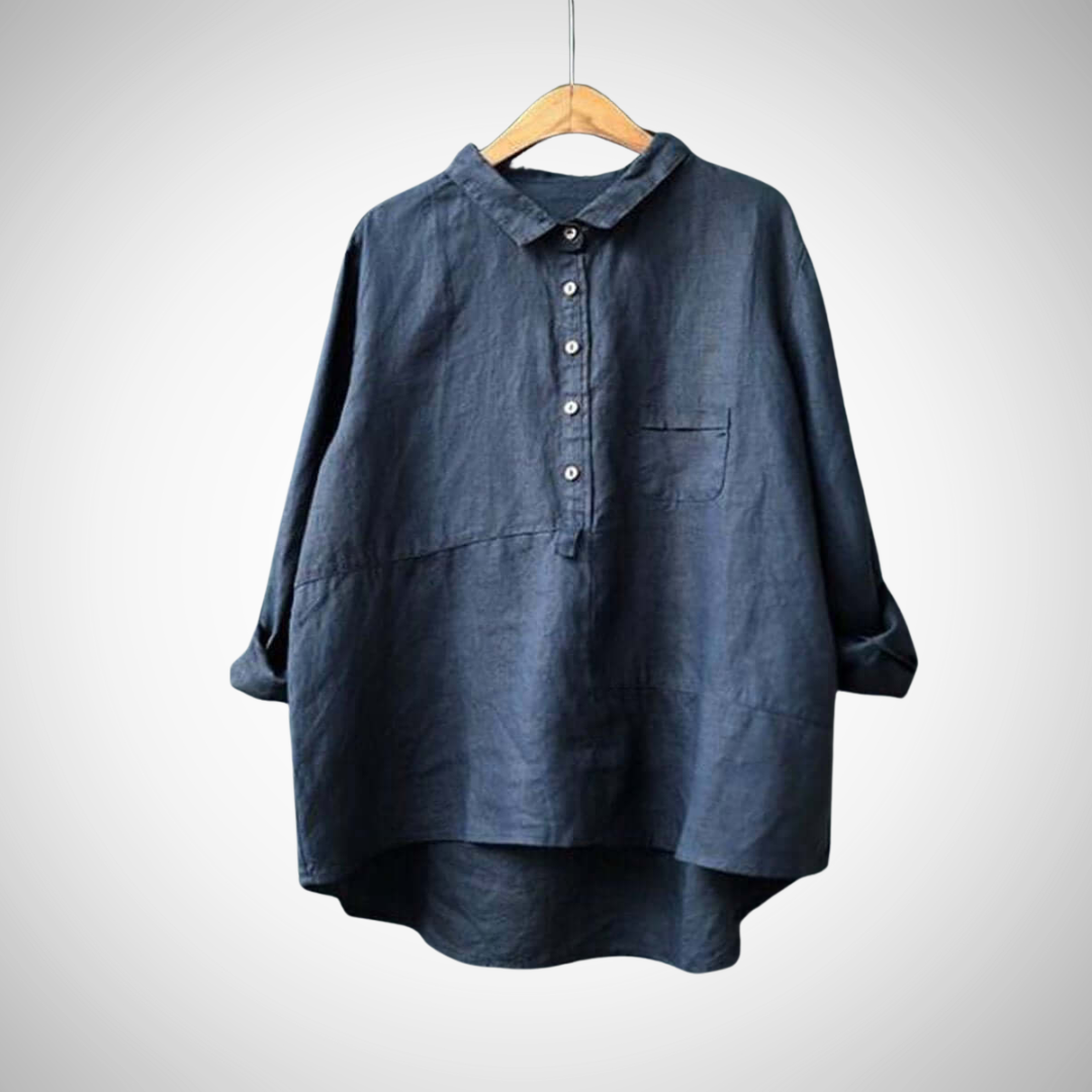 Casual Cotton Shirt for Women Breathable Cotton-Linen Blend