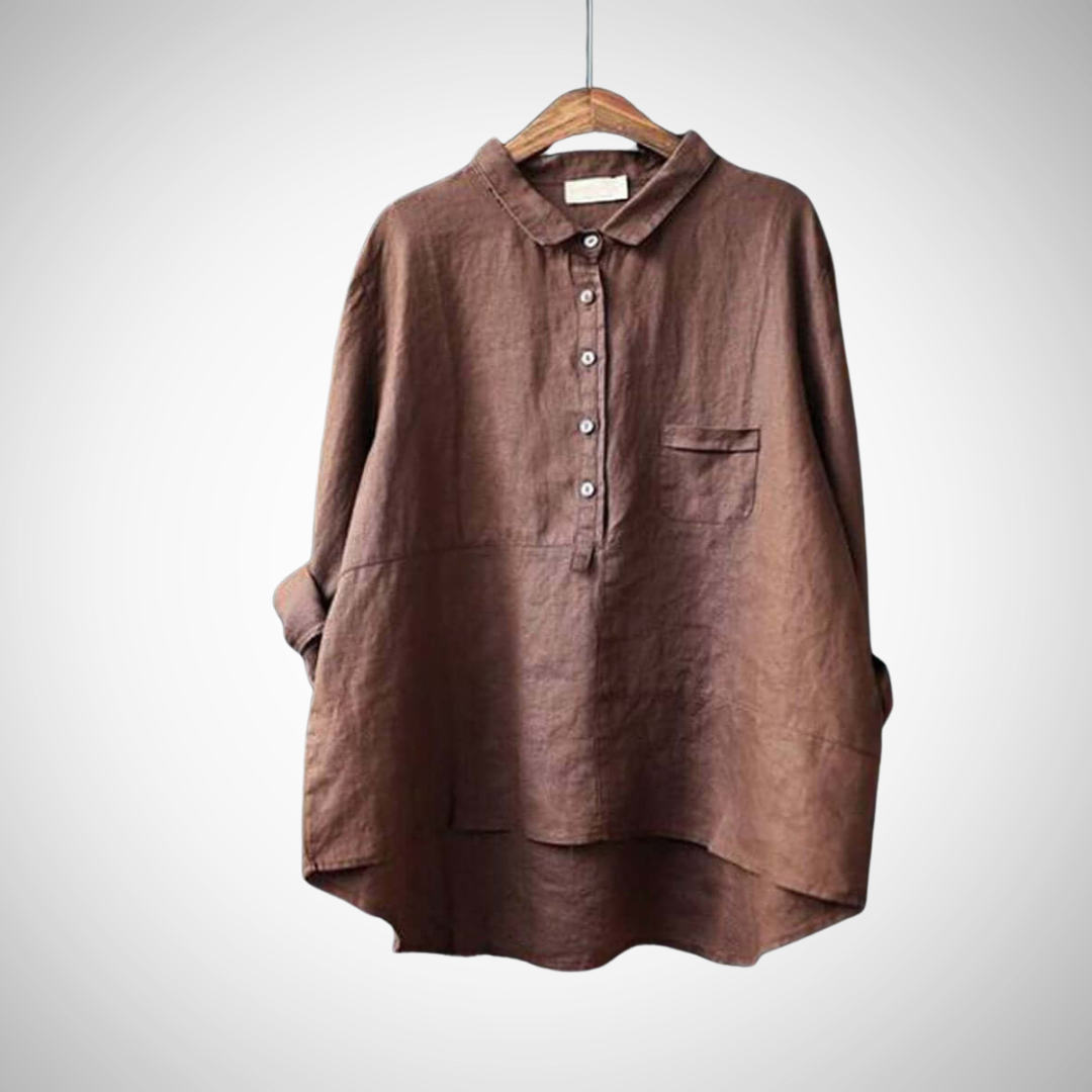 Casual Cotton Shirt for Women Breathable Cotton-Linen Blend