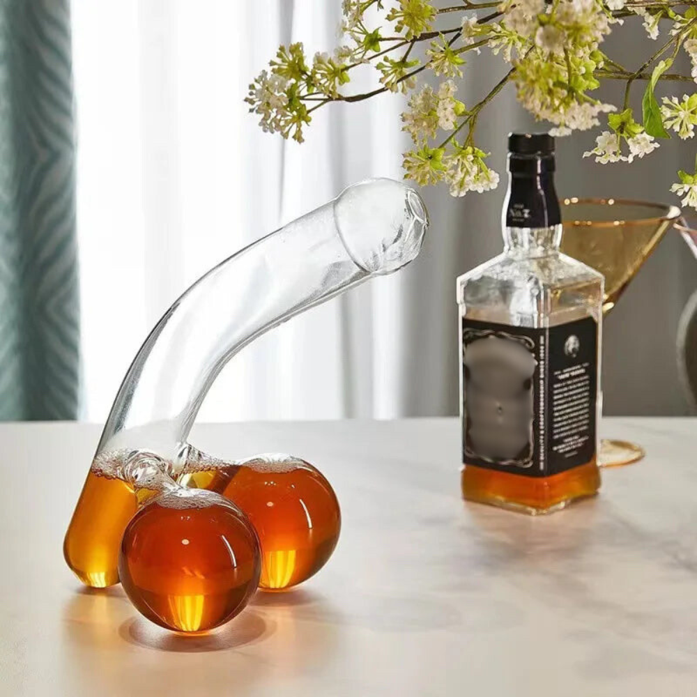Einzigartige Glas Spuckende Kobra De Canter Wein - 22cm Einzigartiger Glas Servierer für Zuhause & Büro