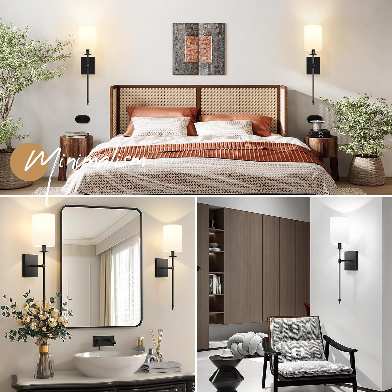 Lumora Battery Operated Wall Sconces Set of 2 – Wireless Dimmable LED Lights with Remote & RGB Modes