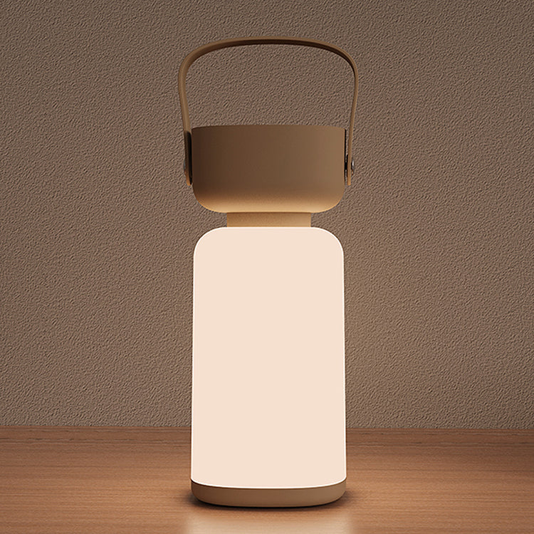 MEELANO Vandtæt Bærbar LED Udendørs Lampe i Cylindrisk Design – Ideel til Terrasse og Have Brun Uendeligt dæmpbar 5V