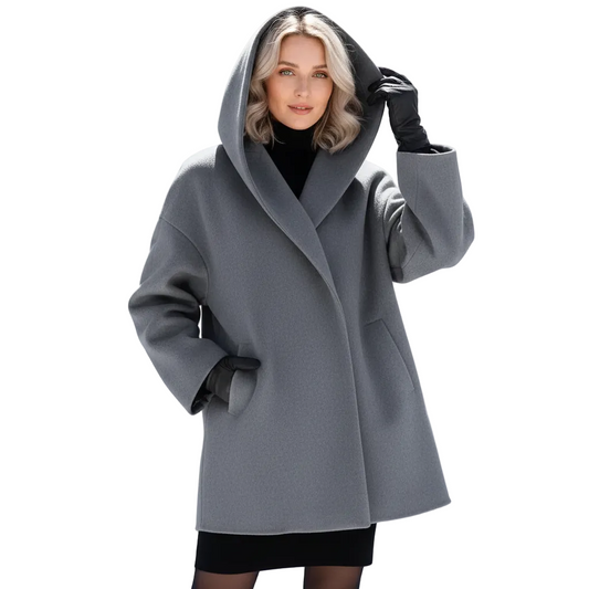 Vicky Manteau Oversize Femme – Longue Veste Élégante avec Revers Larges & Coupe Fluide