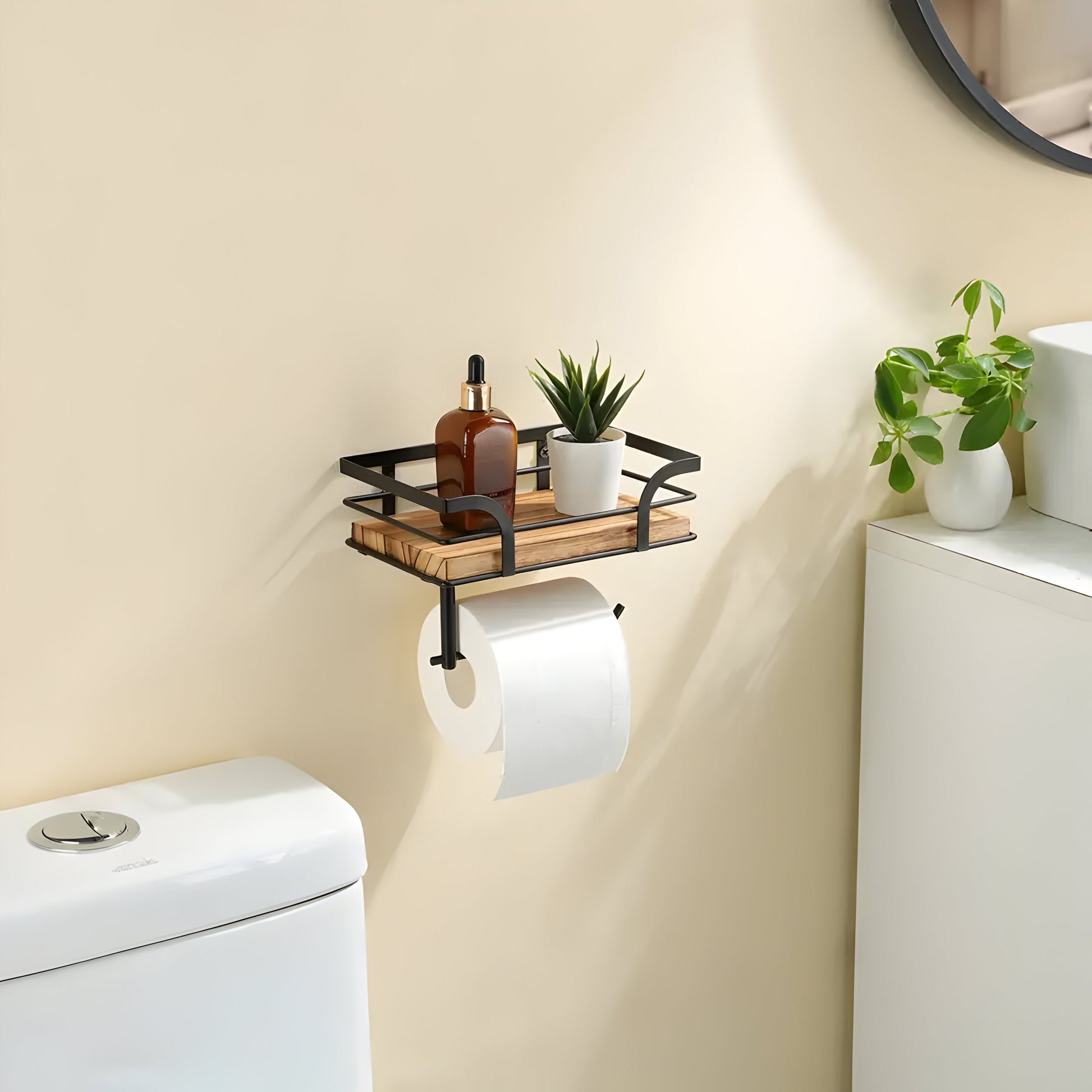 Wandregal Holz Mit Papierhalter – Elegante Lösung Für Ihr Badezimmer 1