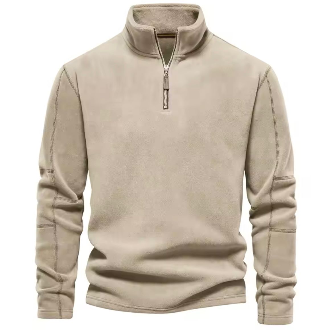 Heren Fleece Trui met Opstaande Kraag