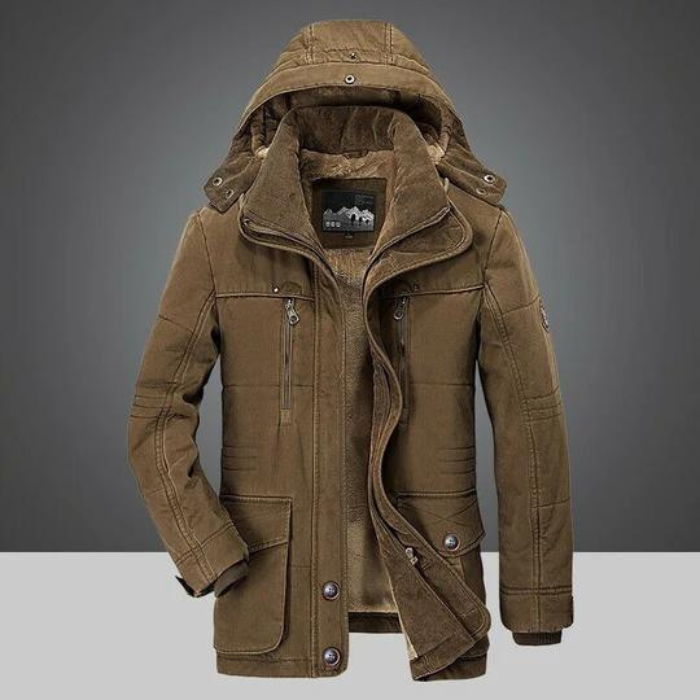 Winterjacke | Reißverschluss | Kapuze | Sherpa-Futter | Herren-Winterjacke-Chaps Herrenmode