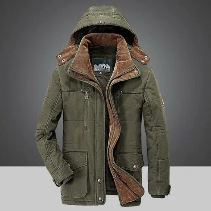 Winterjacke | Reißverschluss | Kapuze | Sherpa-Futter | Herren-Winterjacke-Chaps Herrenmode