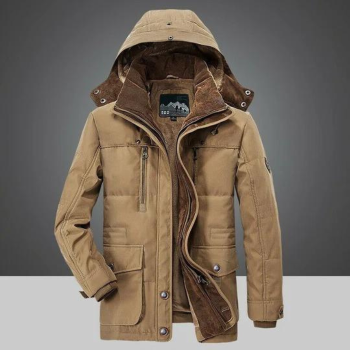 Winterjacke | Reißverschluss | Kapuze | Sherpa-Futter | Herren-Winterjacke-Chaps Herrenmode