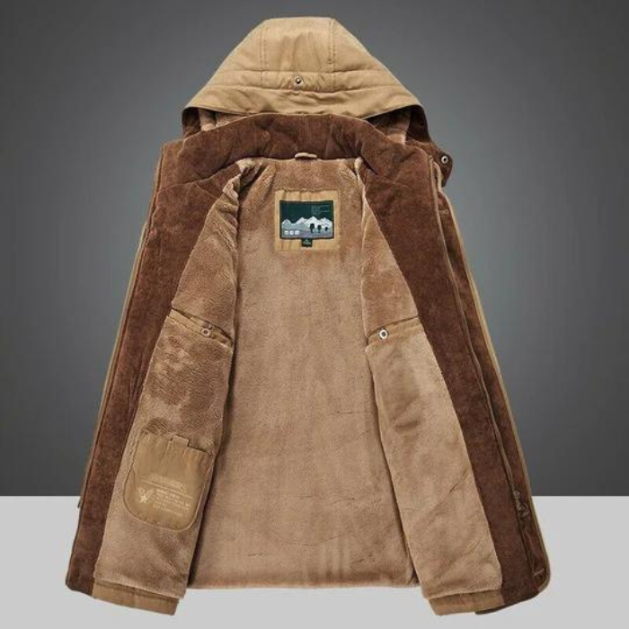 Winterjacke | Reißverschluss | Kapuze | Sherpa-Futter | Herren-Winterjacke-Chaps Herrenmode