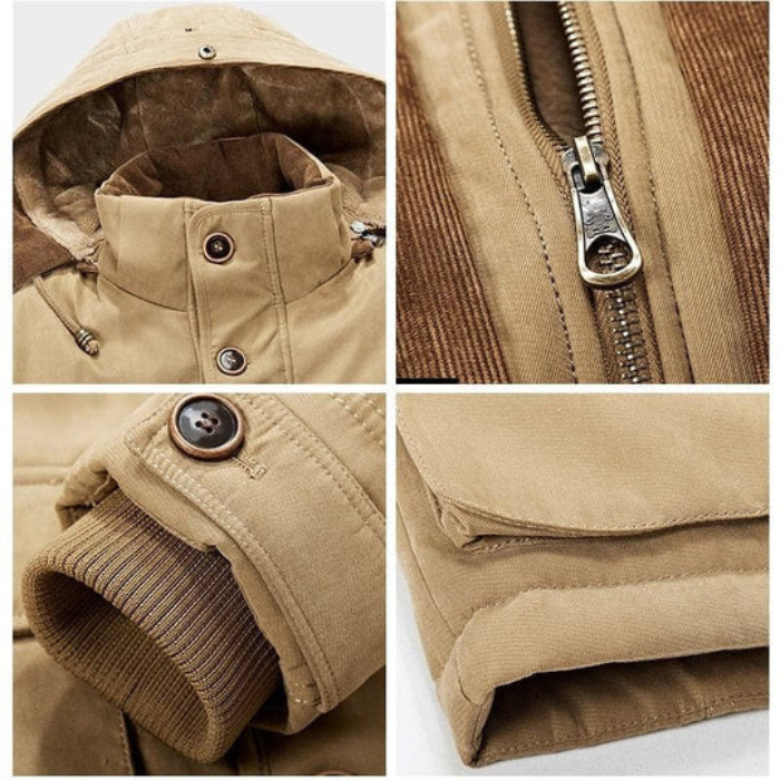 Winterjacke | Reißverschluss | Kapuze | Sherpa-Futter | Herren-Winterjacke-Chaps Herrenmode