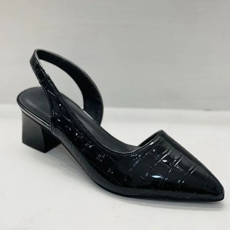 Elena Croix. – Supportive Croco-Texture Heels for All-Day Comfort