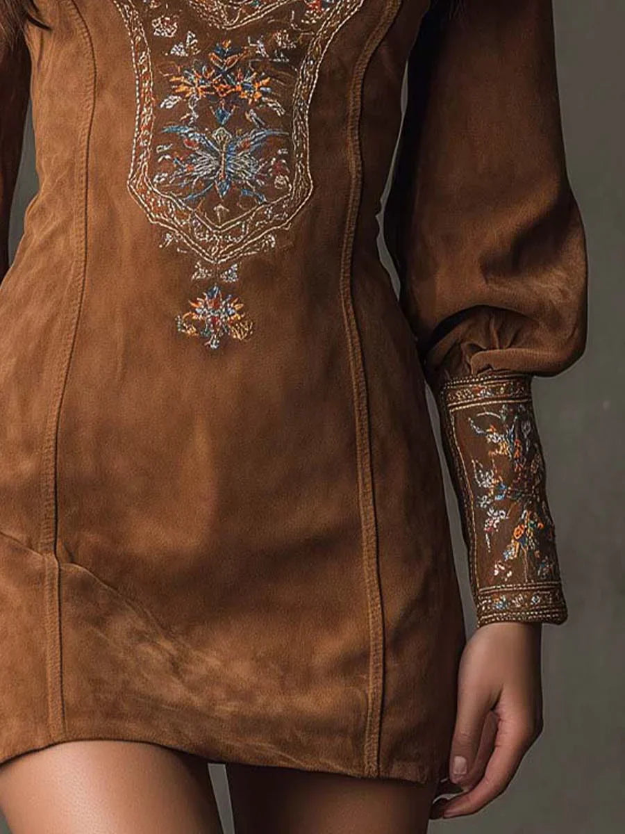 Gyana | Besticktes Minikleid mit tiefem V-Ausschnitt
