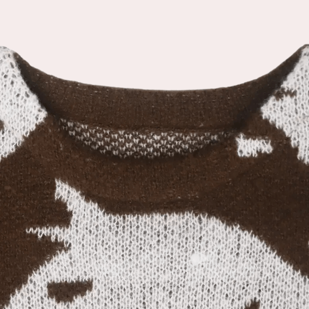 Horse Pattern Knit Sweater | Cozy & Unique Design | Warm & Stylish | Fall & Winter