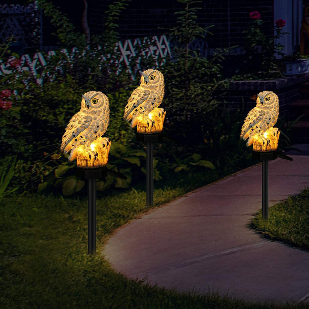 Illuminated Owl Lamp, Solar-Powered (2-Pack)