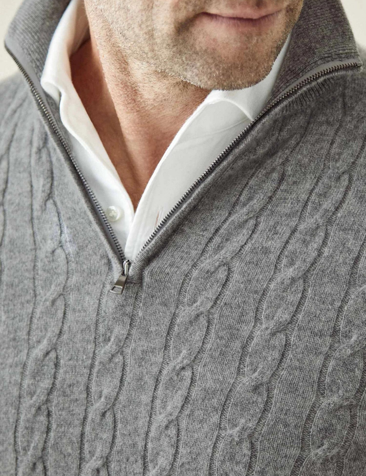 Pullover mit Reißverschluss - Twist-Strick-Textur und regulierbare Hitze