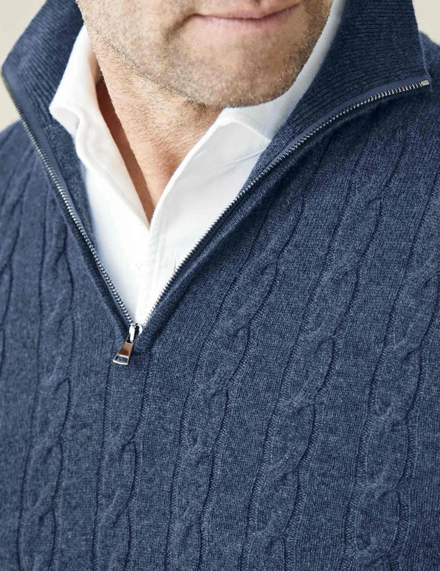 Pullover mit Reißverschluss - Twist-Strick-Textur und regulierbare Hitze
