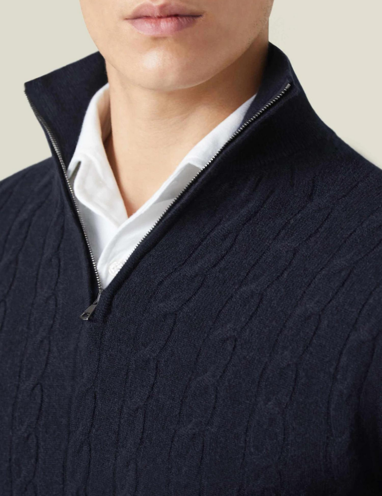 Pullover mit Reißverschluss - Twist-Strick-Textur und regulierbare Hitze
