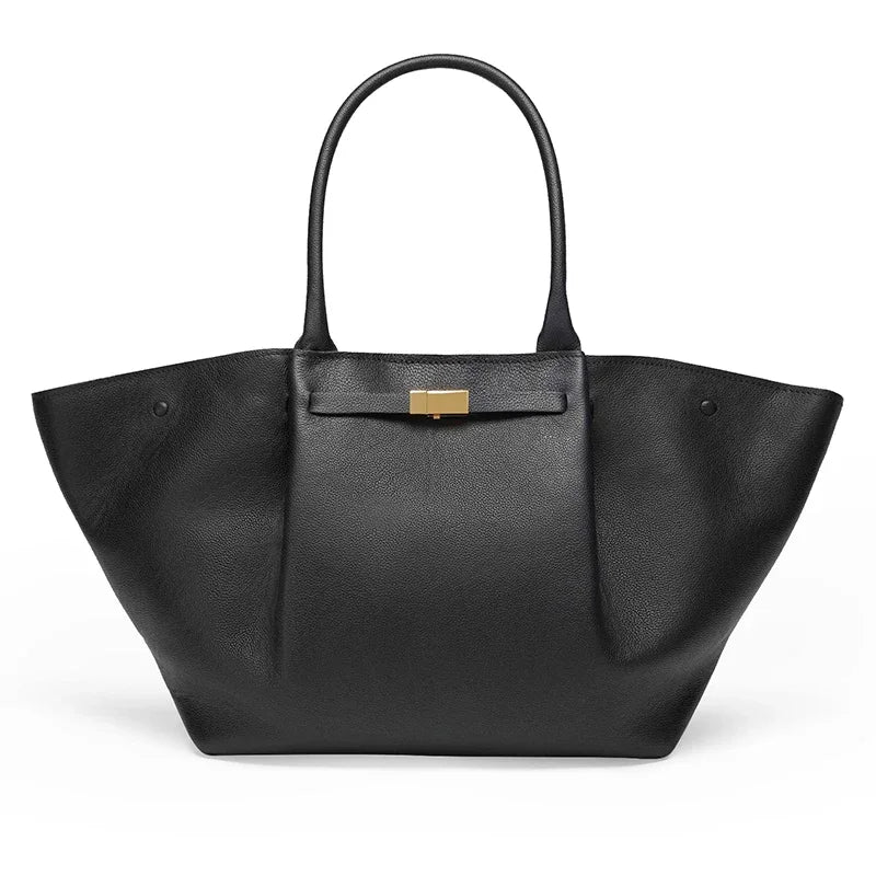 Avenari | Luxe Oversized Schoudertas met Gouden Sluiting
