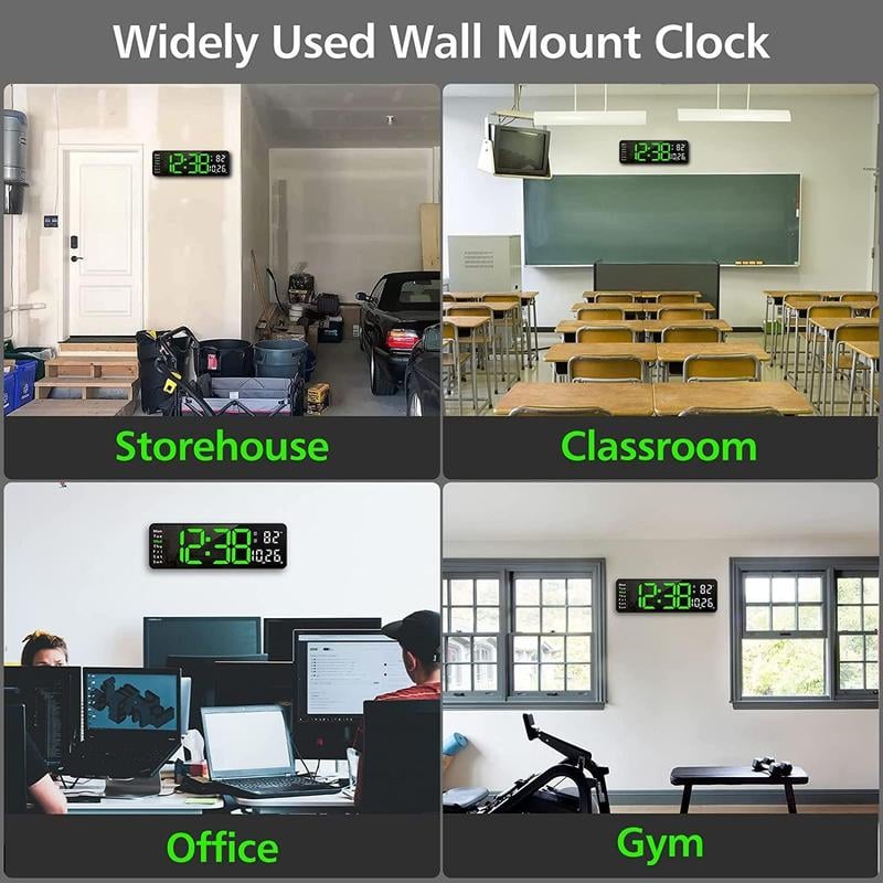 TimeLite™ - Verbesserte digitale Wanduhr mit großem Display