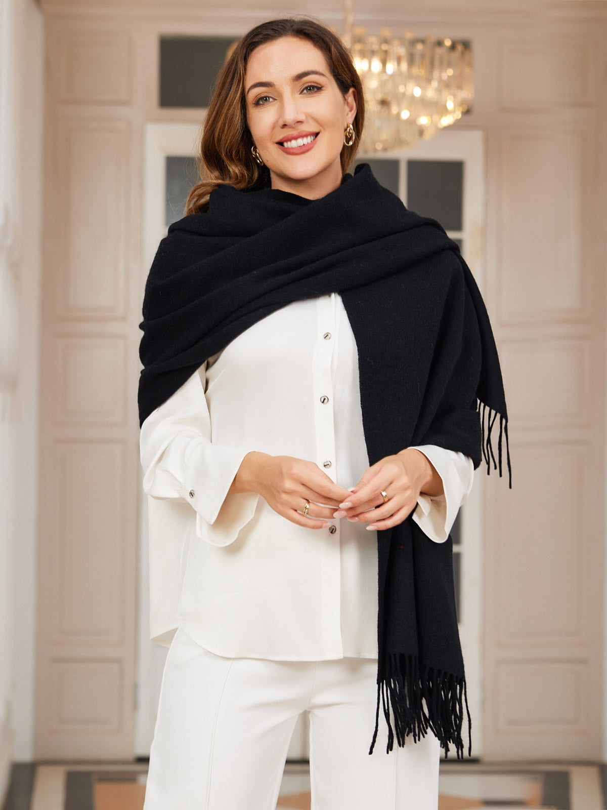 Écharpe Hiver à Franges pour Femme | Idéale pour la Saison Froide
