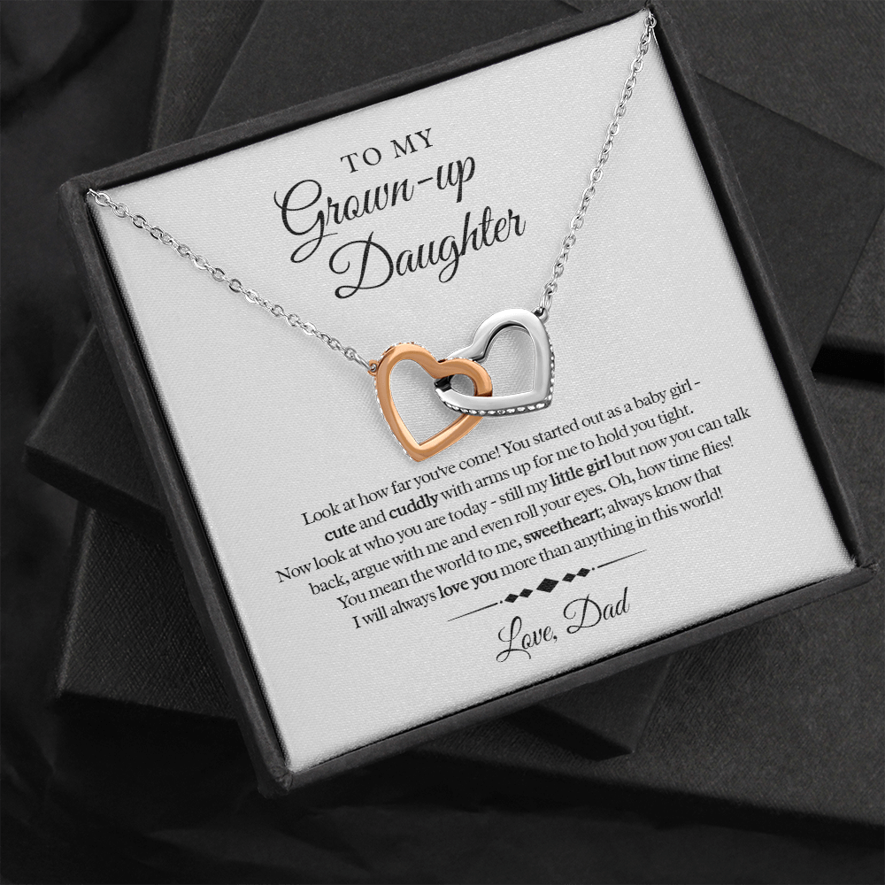 My Grown Up Daughter - Love Dad Interlocked Heart Necklace
