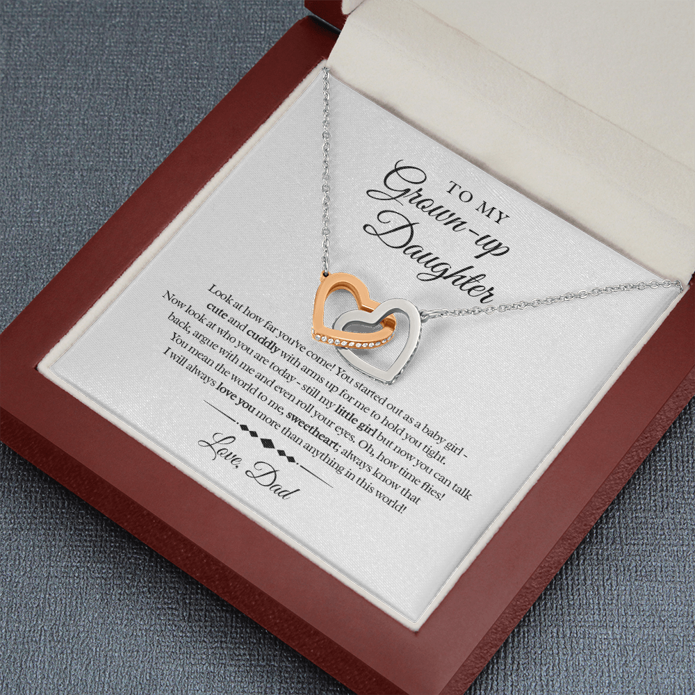 My Grown Up Daughter - Love Dad Interlocked Heart Necklace