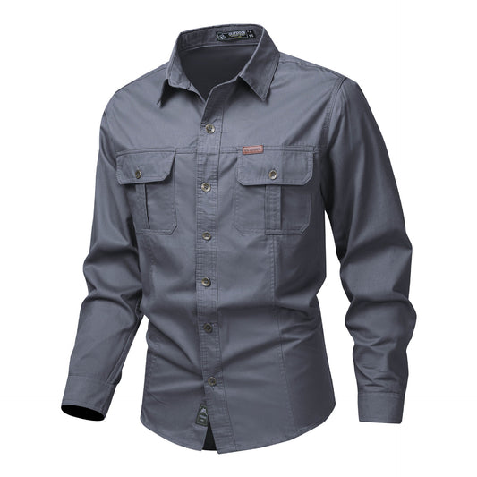 Chemise Cargo à Manches Longues Premium pour Homme – Vêtement de Travail Décontracté à Coupe Ample
