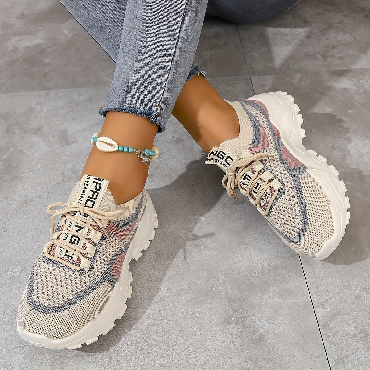 Amanda Women's Stylish Mesh Sneakers with Adjustable Comfort
