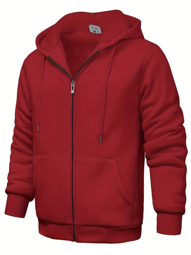Sweat À Capuche Uni Avec Fermeture Zippée Pour Homme | Idéal Pour Un Usage Quotidien