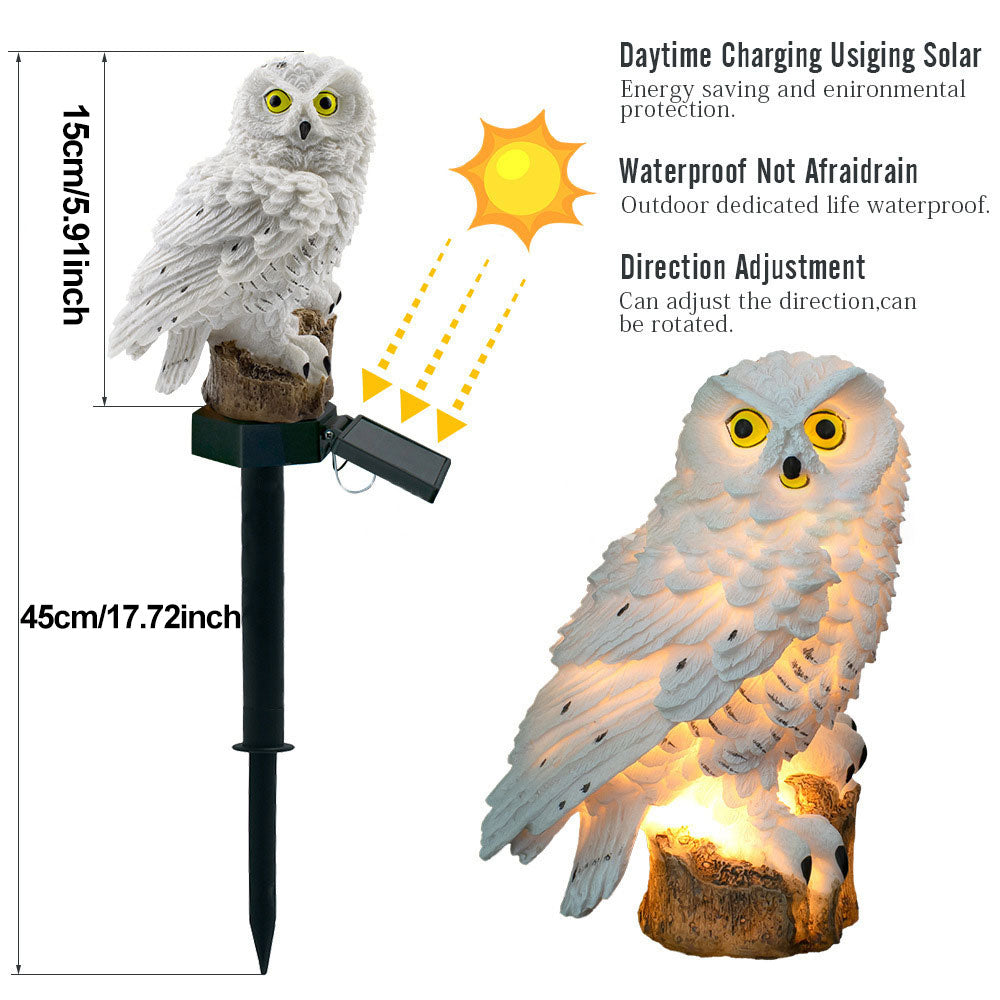 Illuminated Owl Lamp, Solar-Powered (2-Pack)