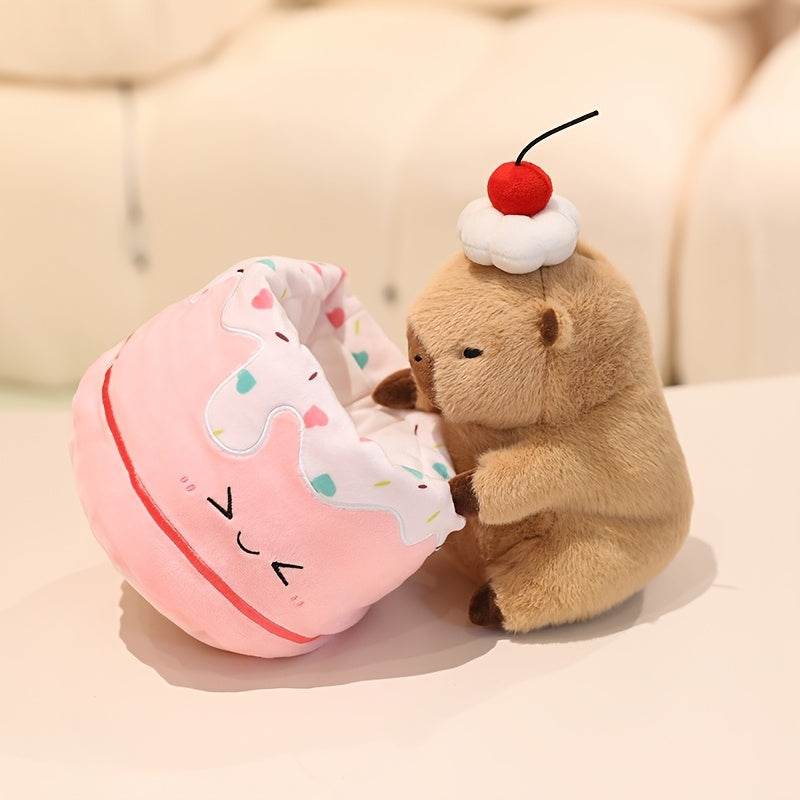 CuteCapybara – Schattige Pluche Knuffel 2-in-1 Croissant & Ananasbrood