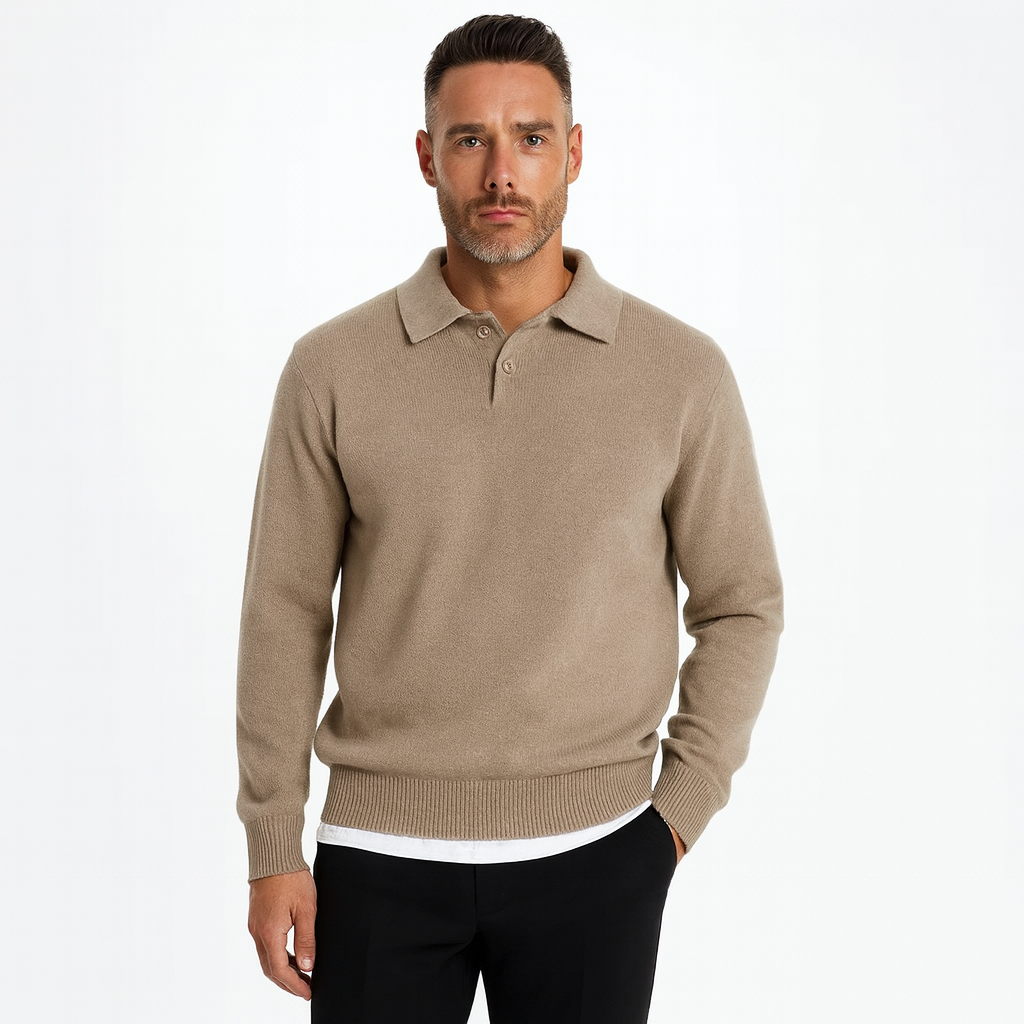 Wool Buttoned Polo