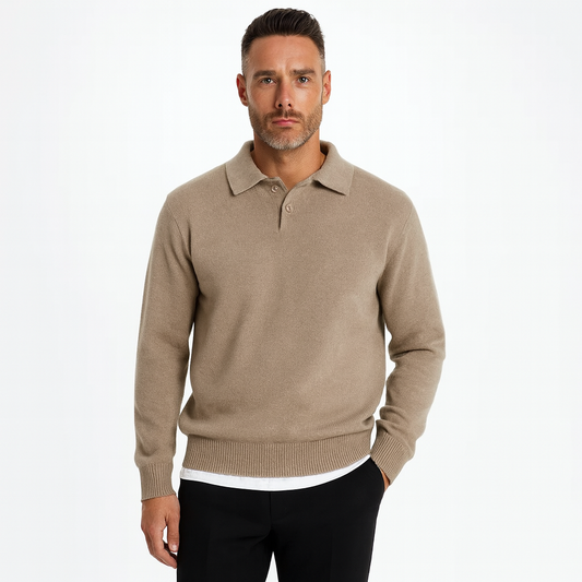 Wool Buttoned Polo