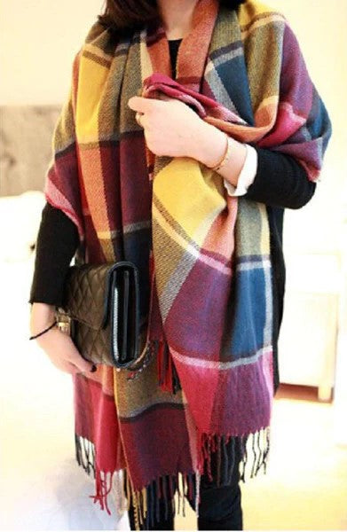 Dames Oversized Omslagdoek Sjaal – Kasjmier, Warme Wintersjaal voor Herfst & Winter