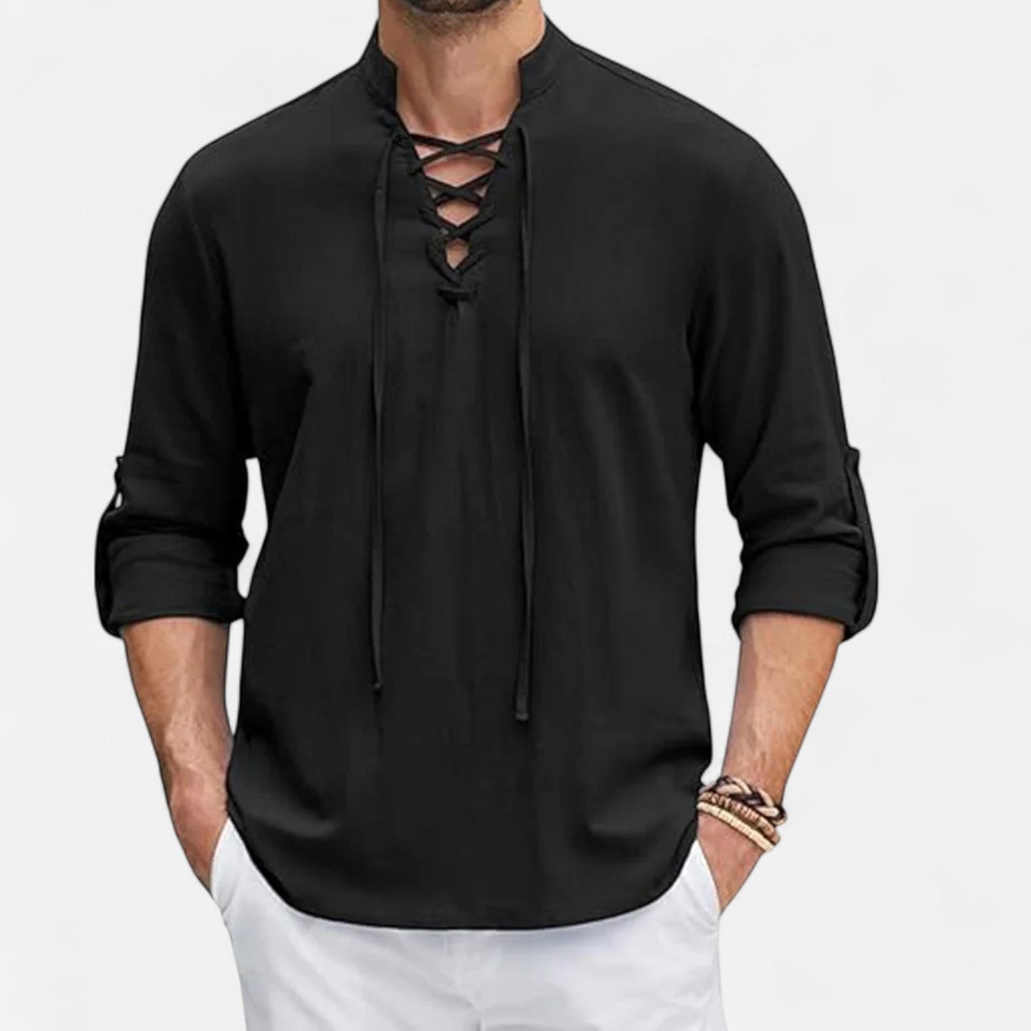 Chemise médiévale pour homme en lin et coton – Esprit Viking, élégance d'époque
