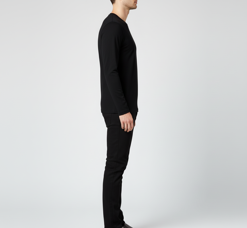Bellivaro herre langærmet bomulds T-shirt