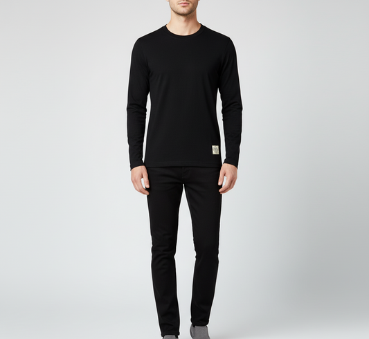 Bellivaro herre langærmet bomulds T-shirt