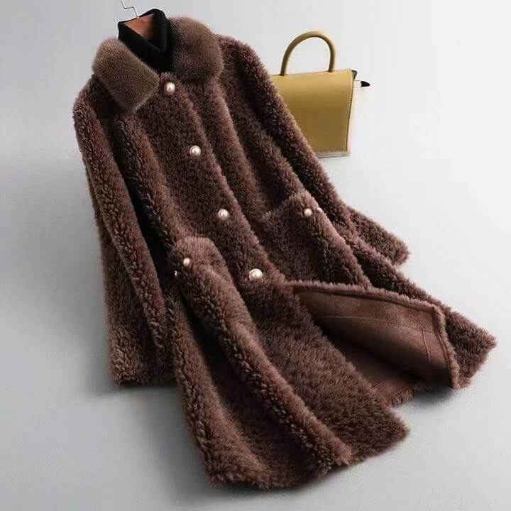 Victoria Couture Shearling-Mantel