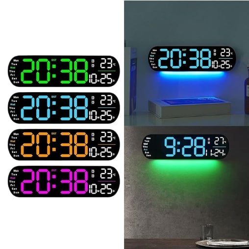 TimeLite™ - Verbesserte digitale Wanduhr mit großem Display