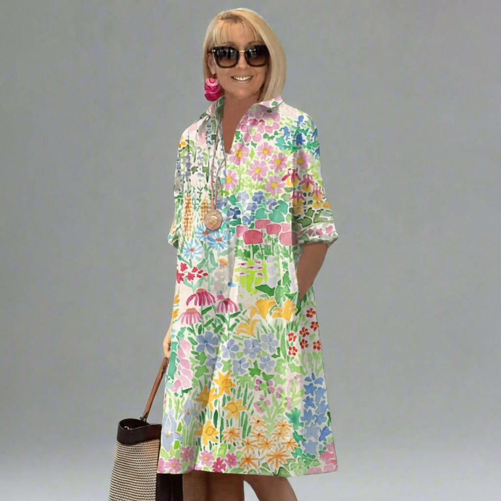 Natalie | Playful Floral Midi Dress