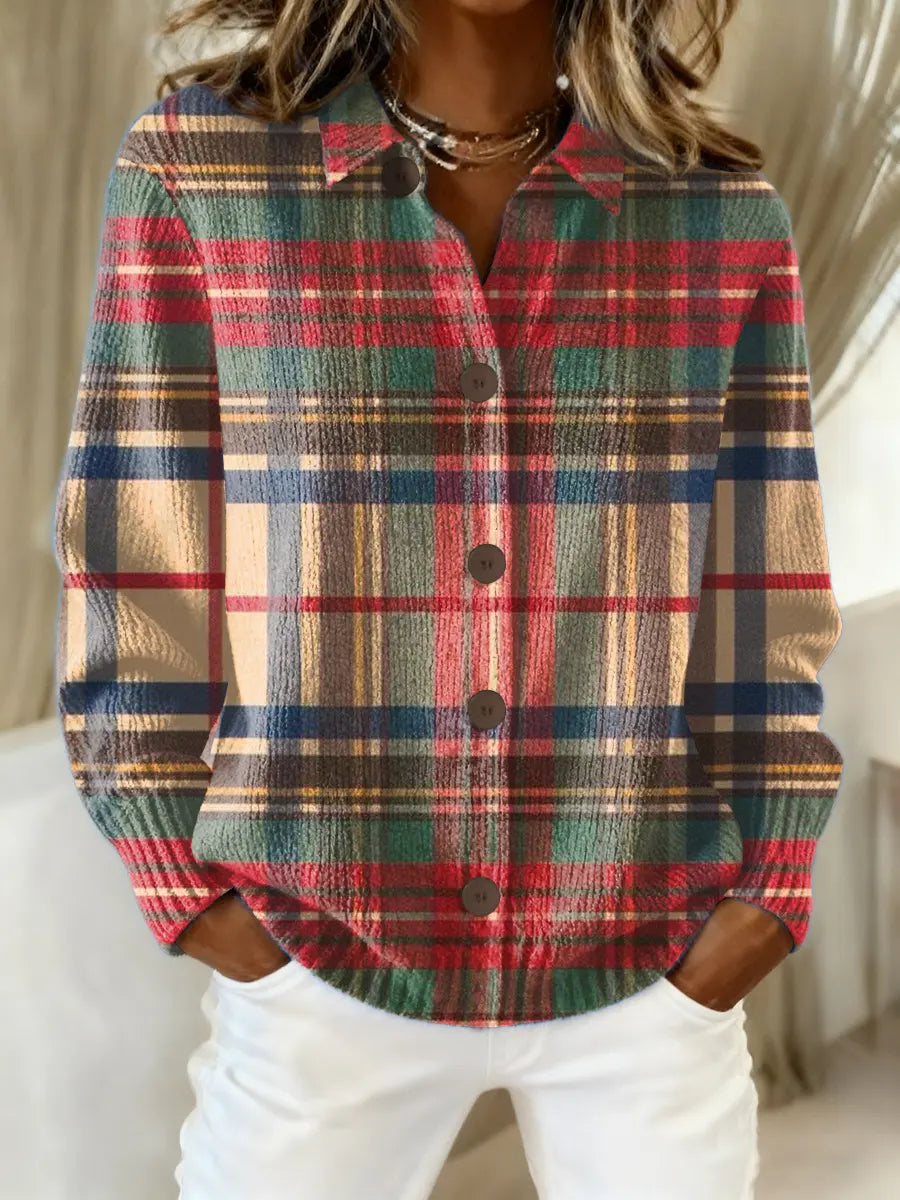 Theresa WarmKnit | Kariertes Strickcardigan